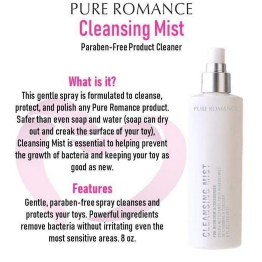 Pure Romance Cleansing Mist Adult Toy Cleaner 8 oz New Sealed